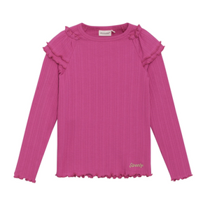 Little Girls LS Ribbed Top Sweety
