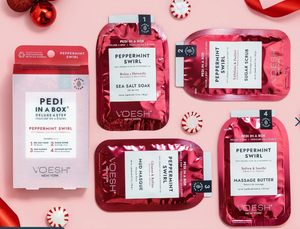 Voesh Peppermint Swirl Duo/Hand Cream/Nail Stickers