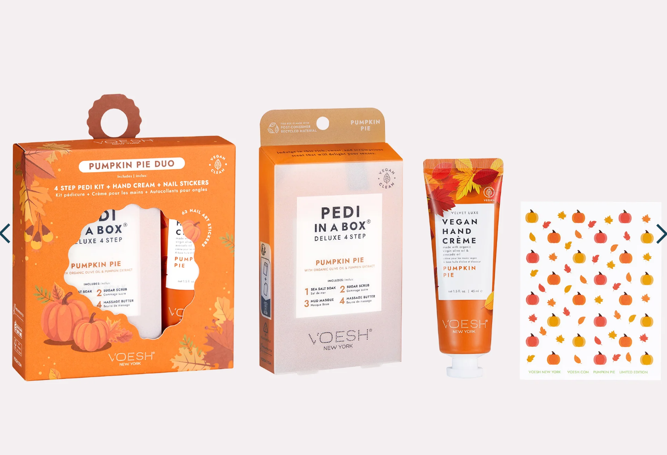 Voesh Pumpkin Pie Duo With Nail Stickers