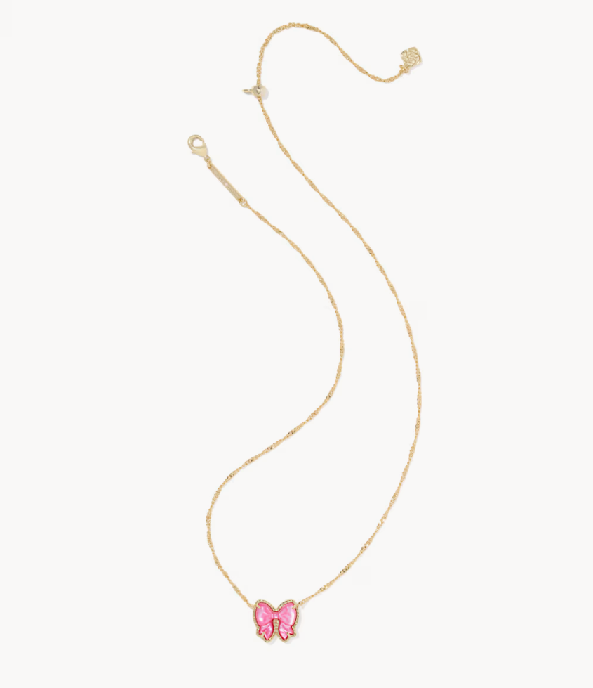 Haley Bow Short Pendant Nickel Gold Rose Violet MOP