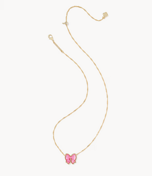 Haley Bow Short Pendant Nickel Gold Rose Violet MOP