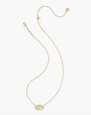 Elisa Bow Short Pendant Nickel Gold Ird Crystal Ivory Illusion