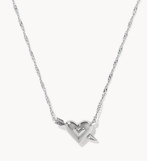 Ari Heart Arrow Pendant Rhod Pink Reversible Necklace