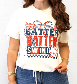 Hey Batter Batter Swing Graphic Tee Ivory
