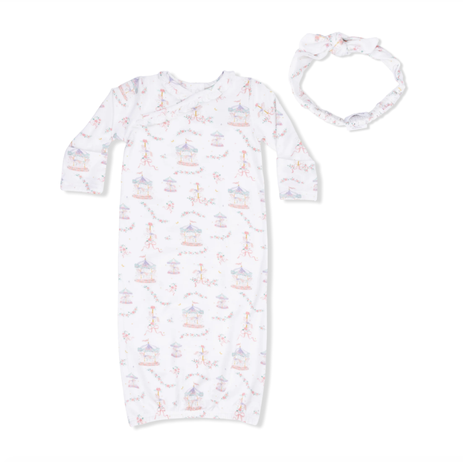 Kimono Gown & Knot Headband Carousel With Bows