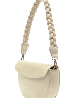 Coconut Linda Crescent Crossbody with Braided Strap