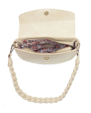 Coconut Linda Crescent Crossbody with Braided Strap