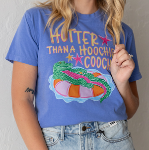 Hotter Than A Hoochie Coochie Graphic Tee Blue