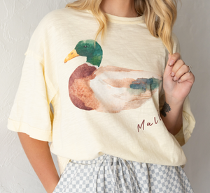 Mallard Duck Oversized Tee Cream