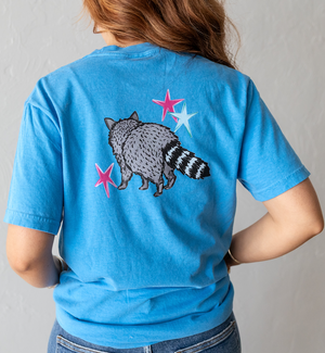 See Ya Soon Racoon Graphic Tee Blue