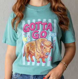 Gotta Go Buffalo Graphic Tee Seafoam Green