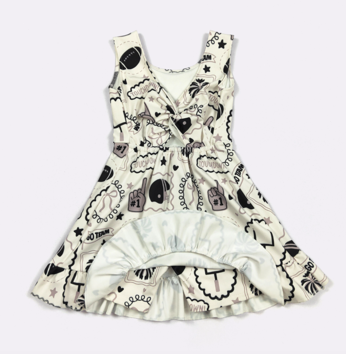 Black/White Go Team Girls Dress