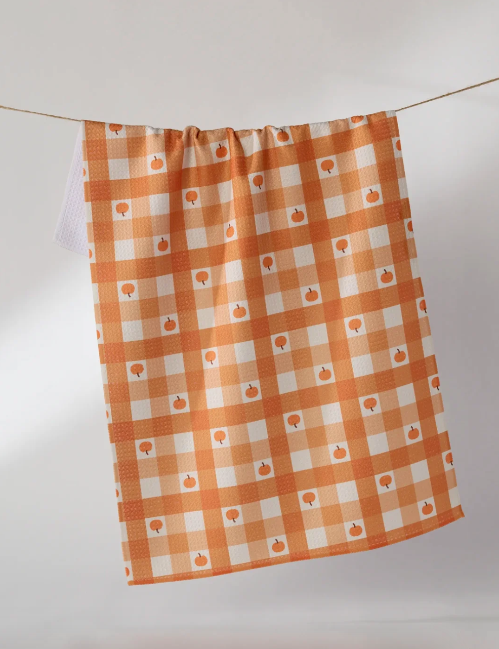 Pumpkin Check Kitchen Tea Towel