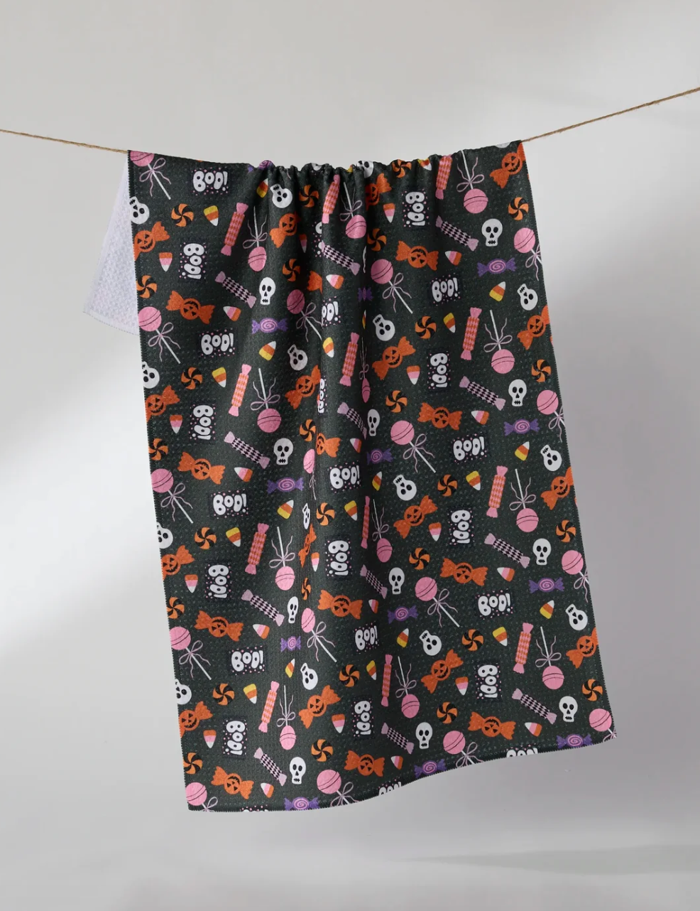 Spooky Sweets Black Kitchen Tea Towel