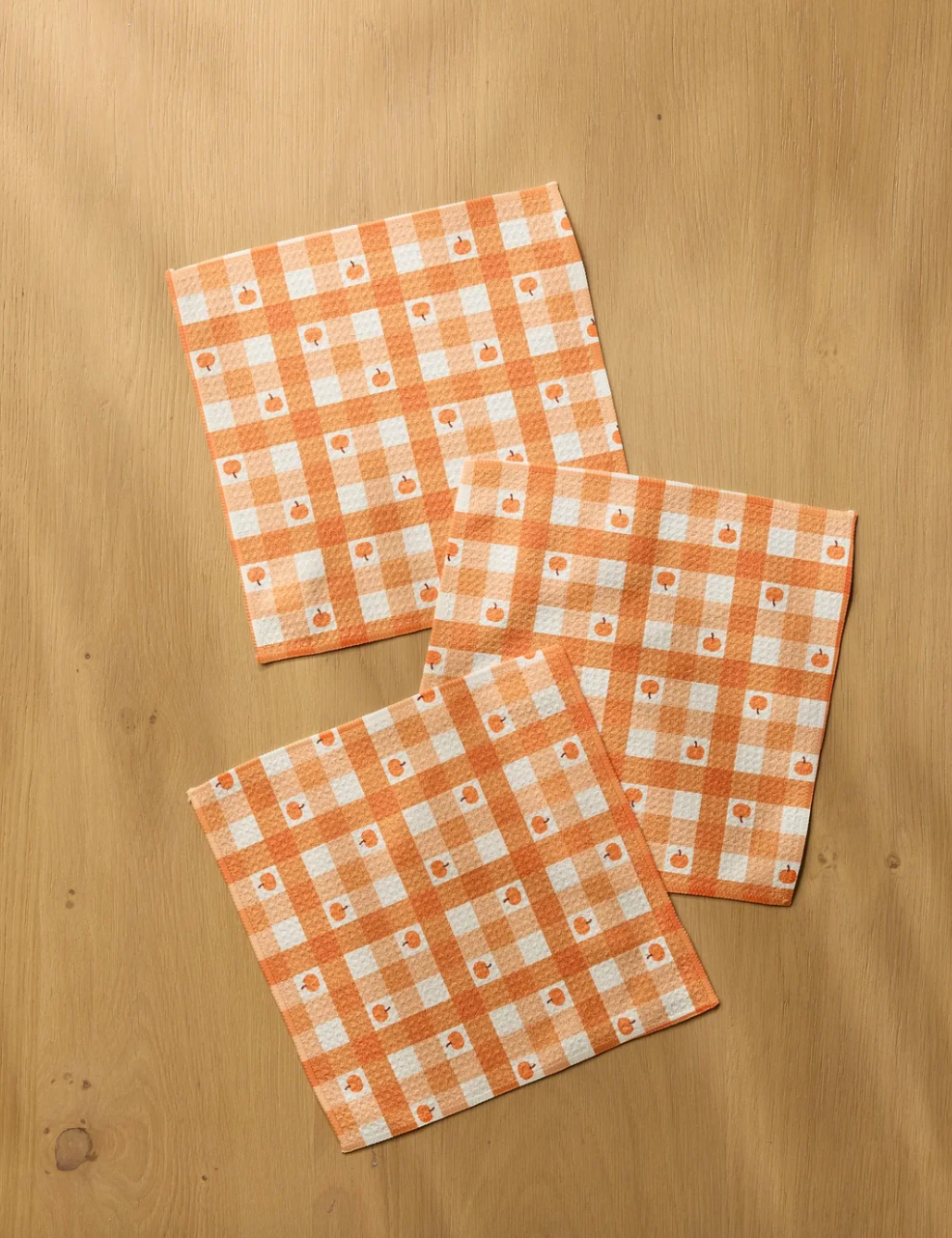 Pumpkin Check Dishcloth