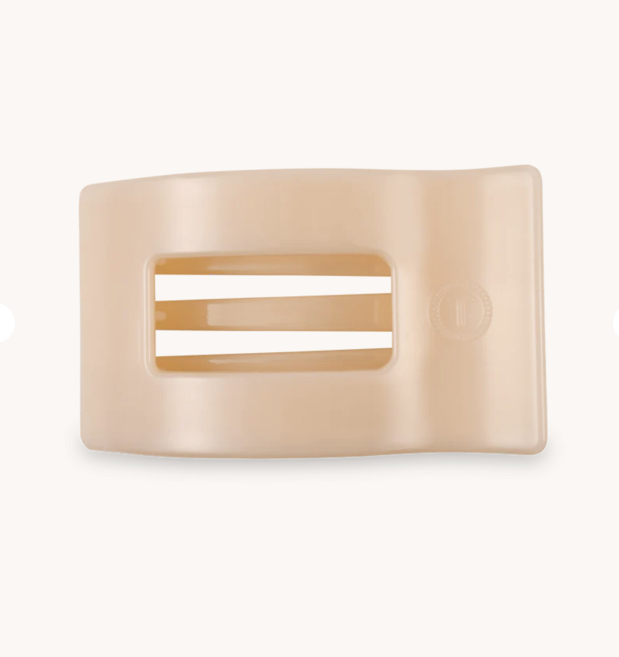 Almond Beige Medium Flat Rectangle Hair Clip