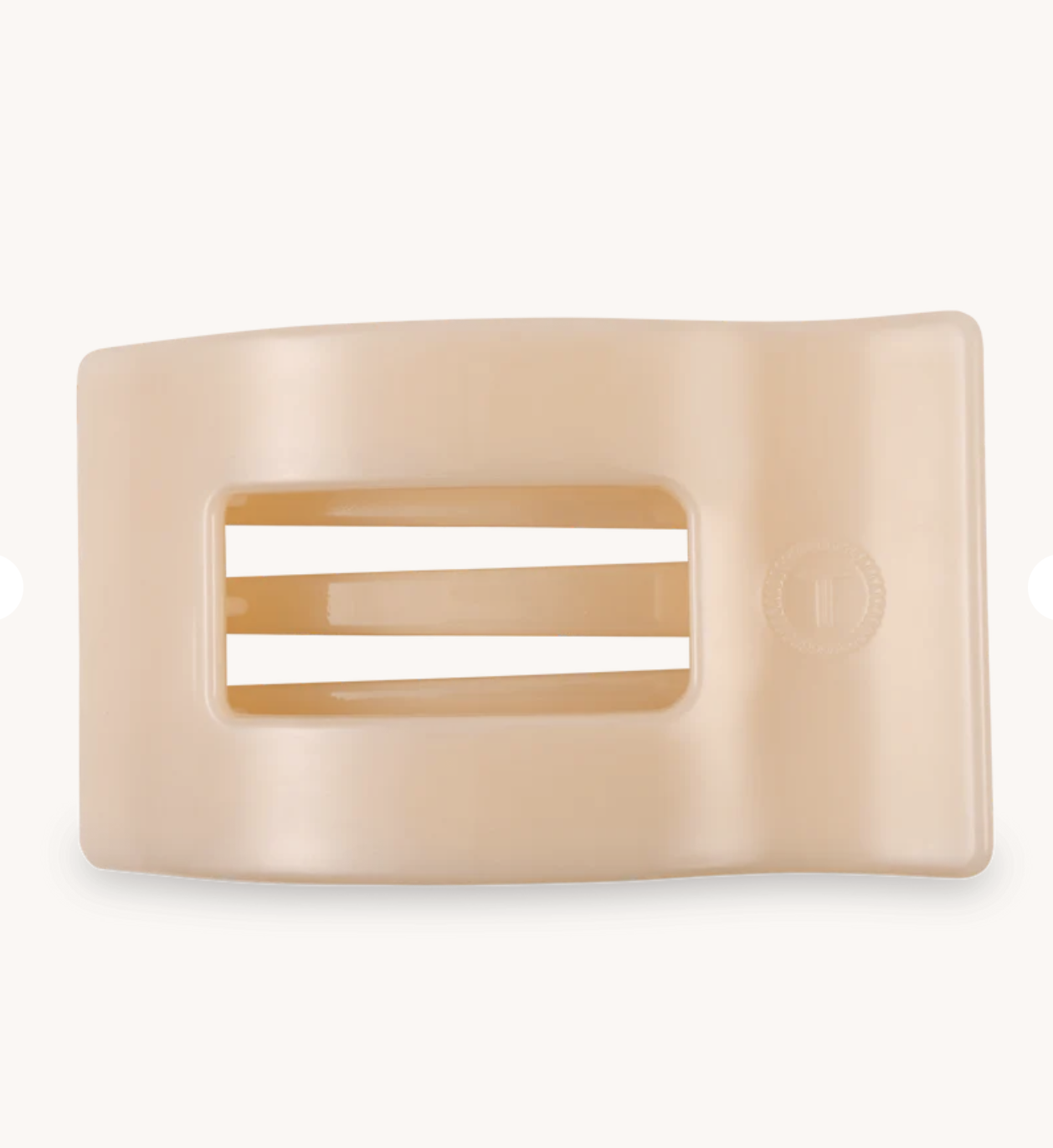Almond Beige Large Flat Rectangle Hair Clip