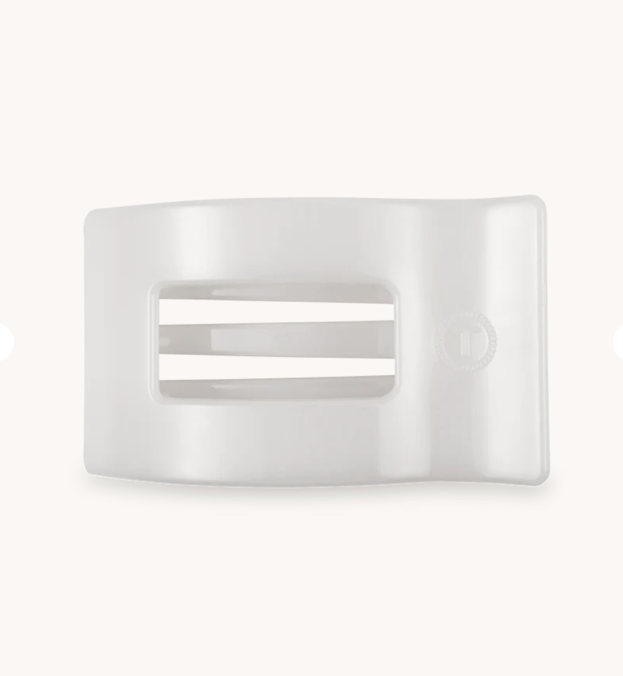 Coconut White Medium Flat Rectangle Hair Clip