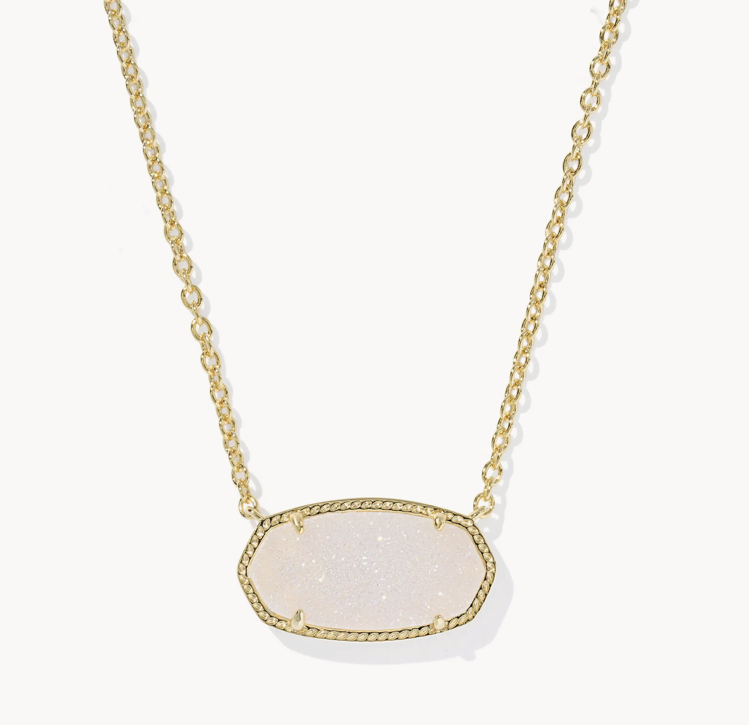 Elisa Statement Pendant Gold Iridescent Drusy