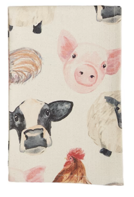 Animal Heads Farm Towel
