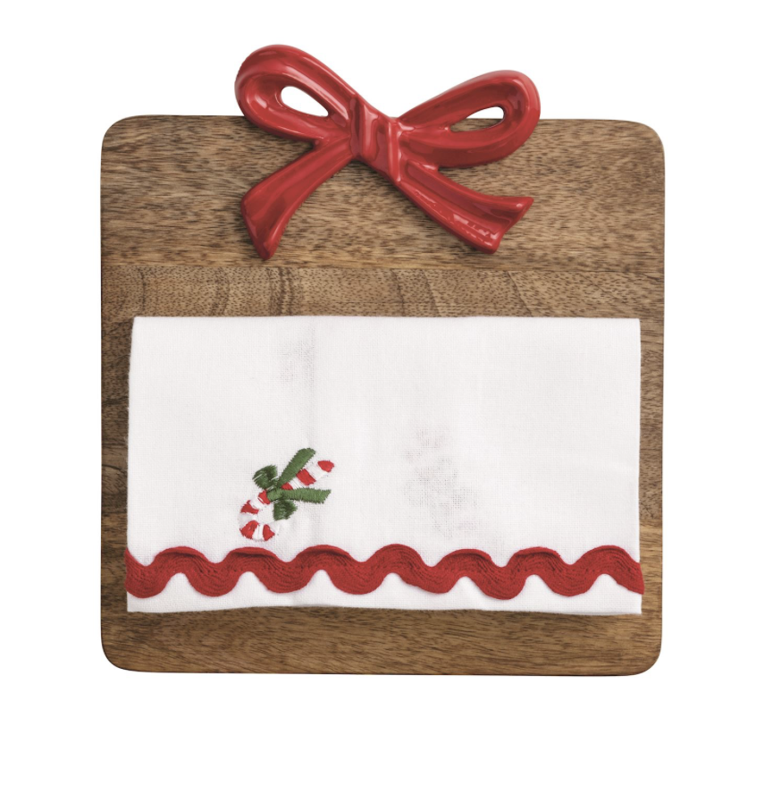 Red Bow Board & Towel Set