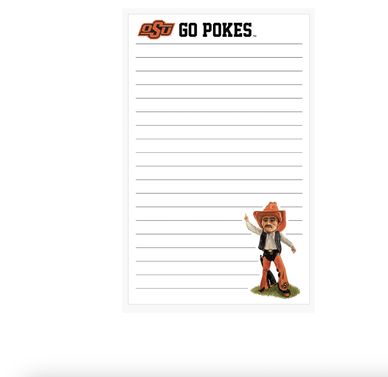 Oklahoma State Mascot Notepad