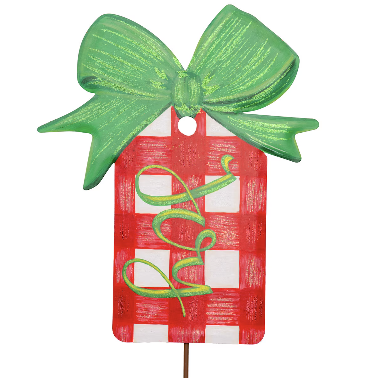 Plaid Joy Tag Yard Stake