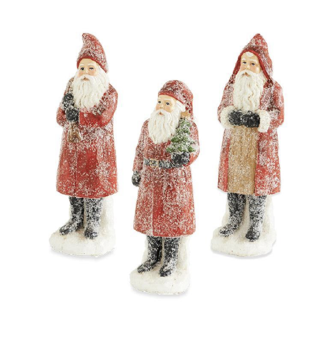8"Sugared Santa Figurines