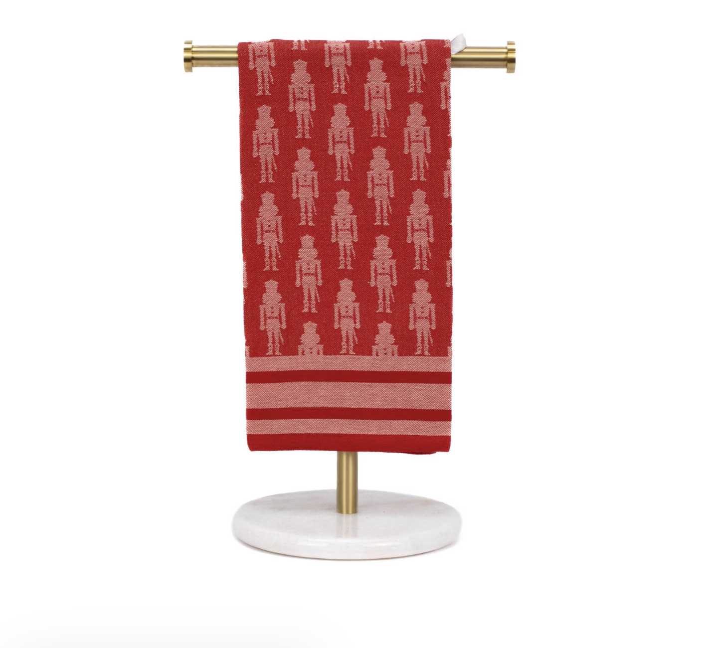 Nutcracker Jacquard Hand Towel Dark Red