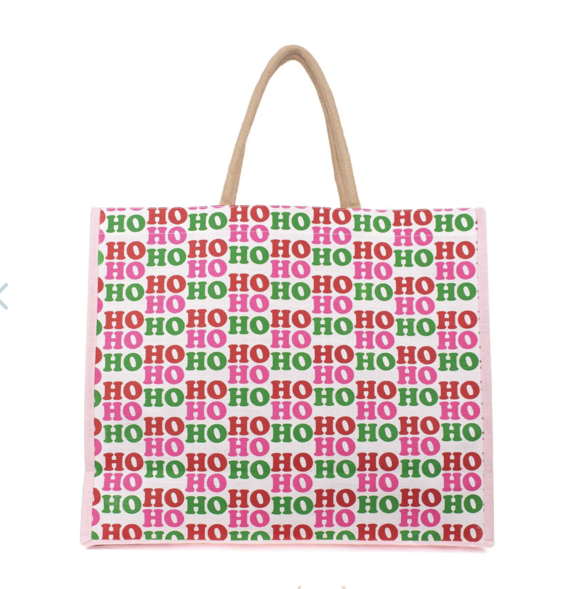 Ho Ho Ho Juco Carryall Tote 21x19x8