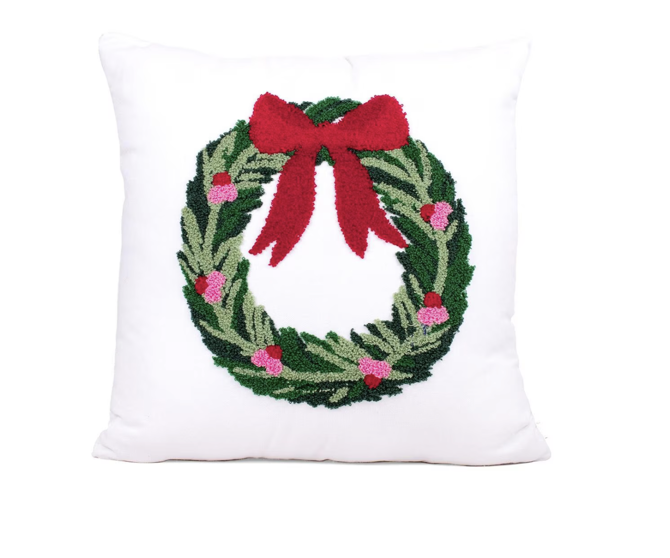 Clara Wreath Pillow Red/Green 16x16