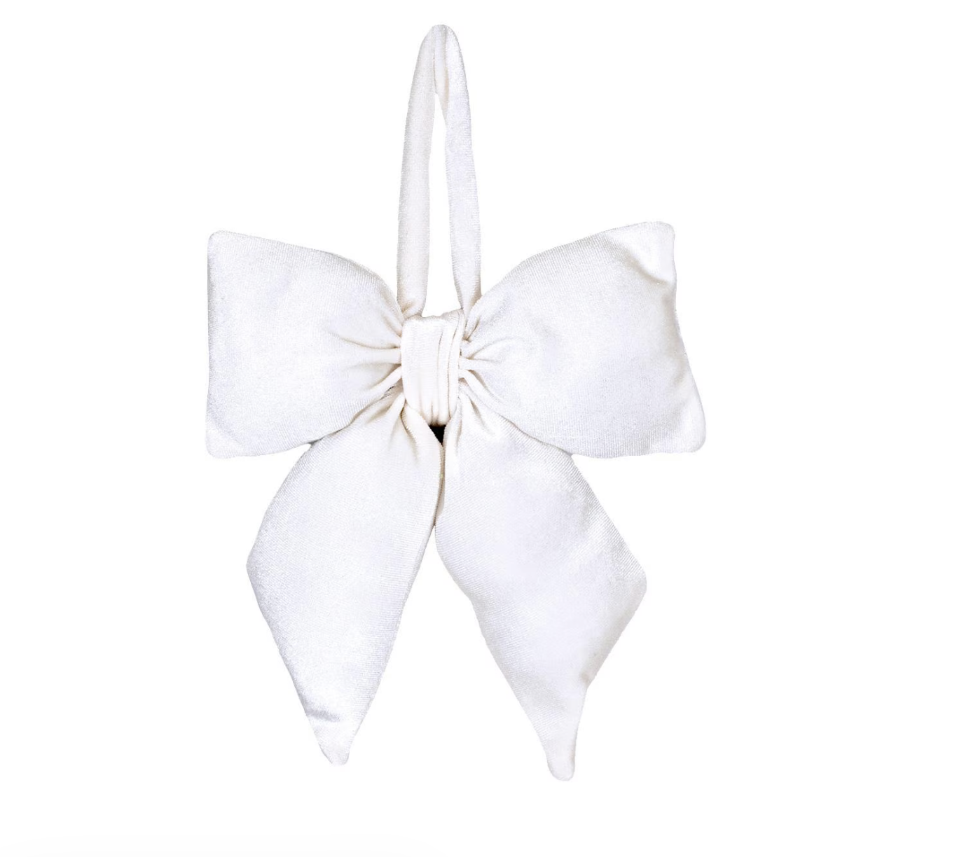 Evelyn White Bow Ornament 5x7