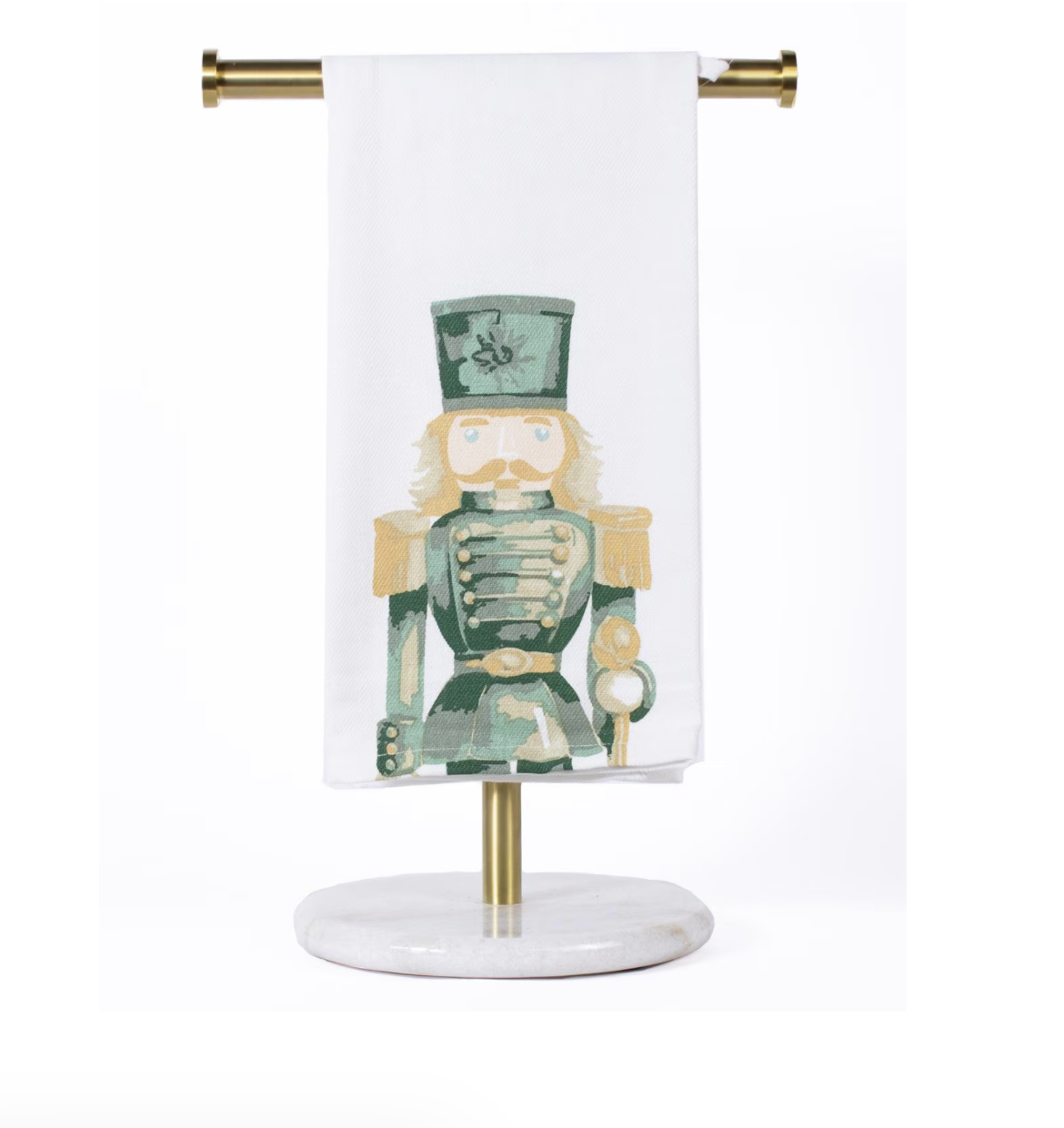 Watercolor Nutcracker Hand Towel White