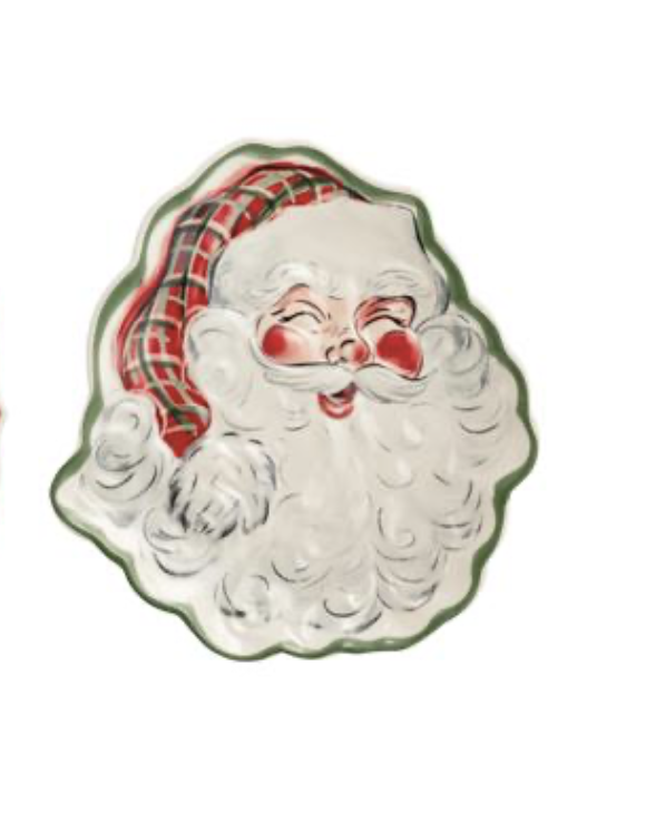 10" Tartan Santa Platter