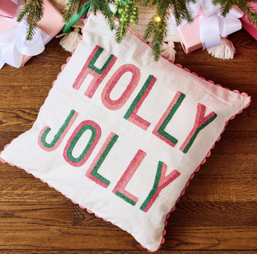 Holly Jolly Square Pillow
