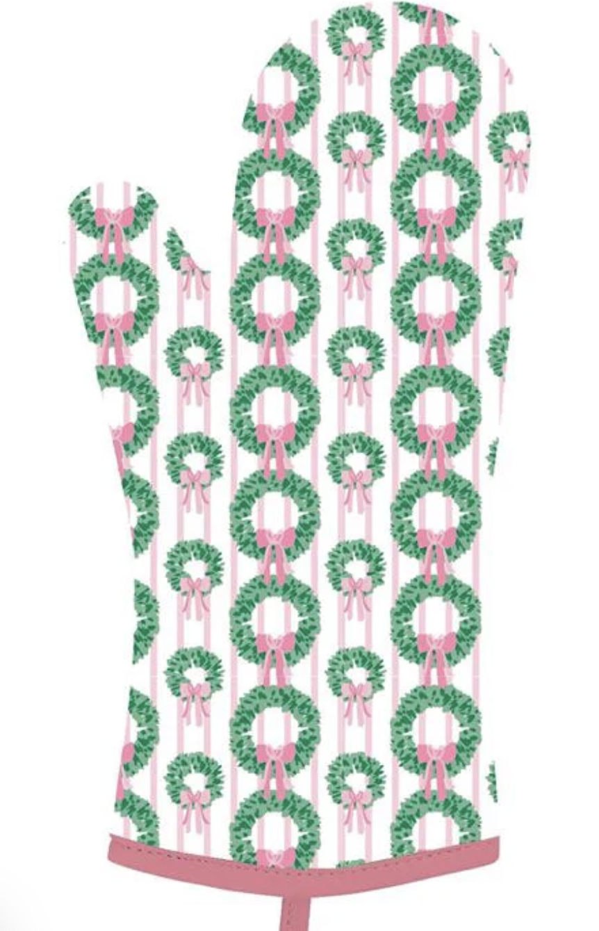 Rosy Wreaths Oven Mitt