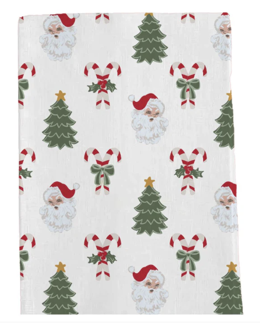 Peppermint Pine Print Tea Towel