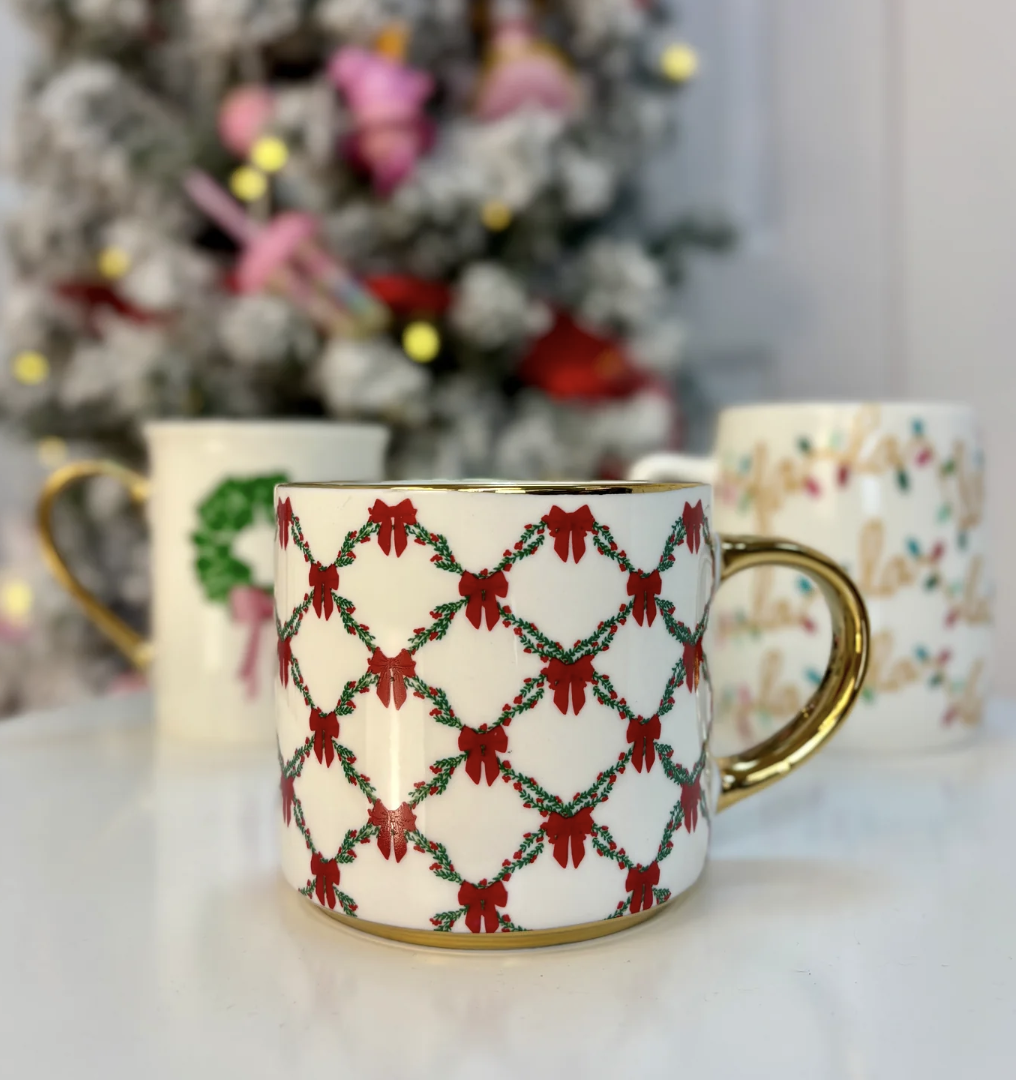 Cafe Mug Holiday Trellis