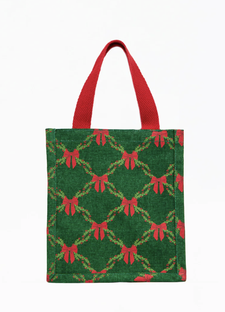 Compact Carry Tote Holiday Trellis