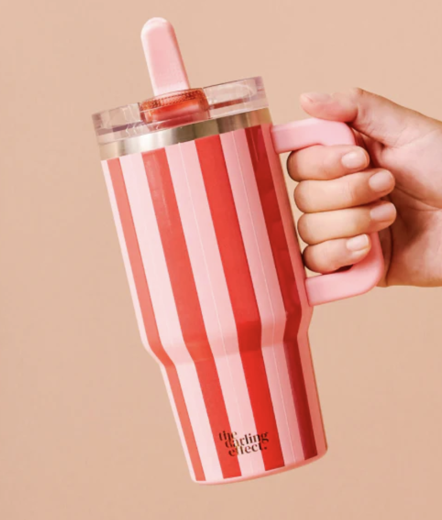 The Darling Effect Take Me Everywhere 20oz Tumbler-Peppermint Stripes