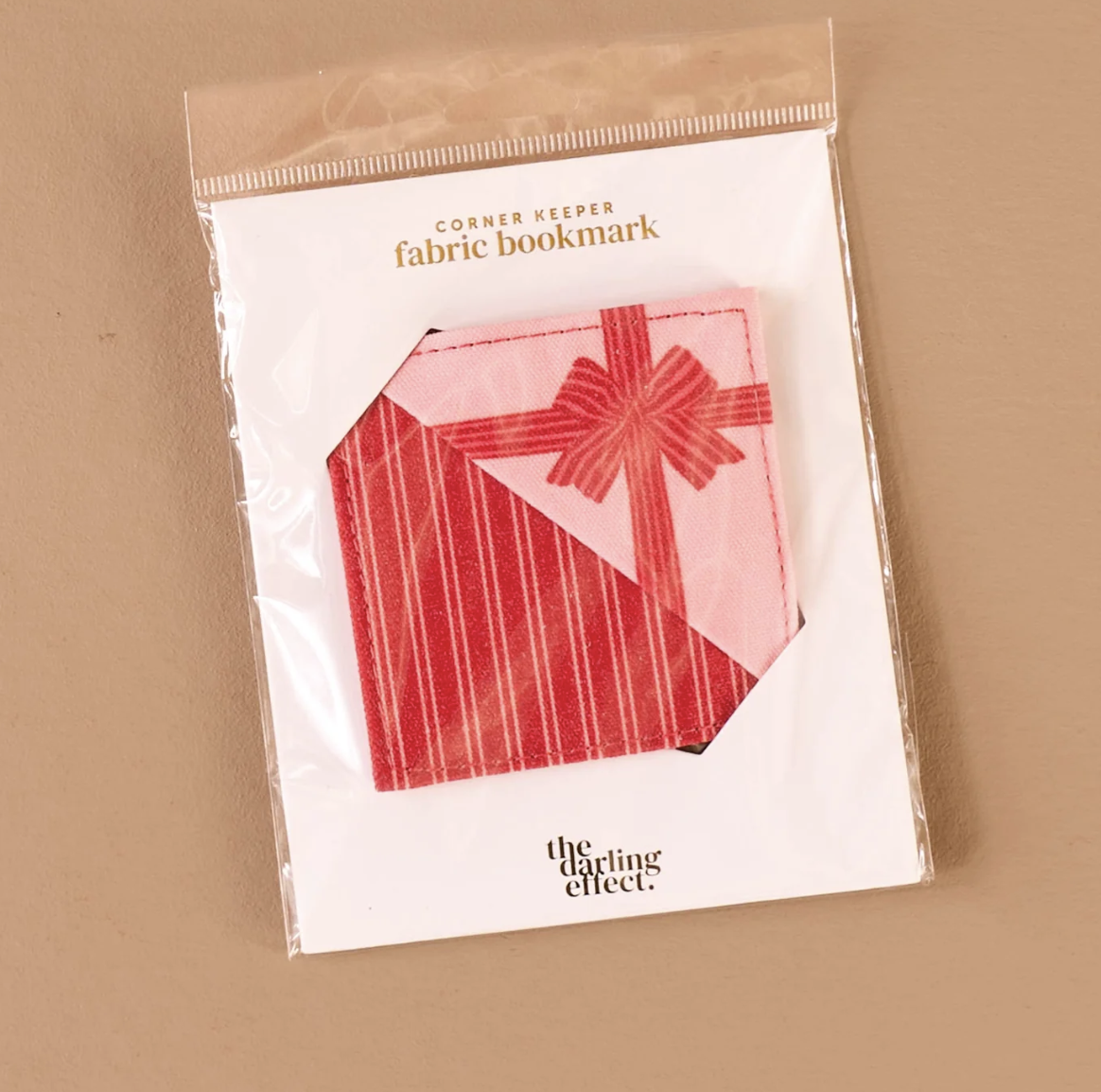 Corner Keeper Fabric Book Mark Holiday Gift Bow Red