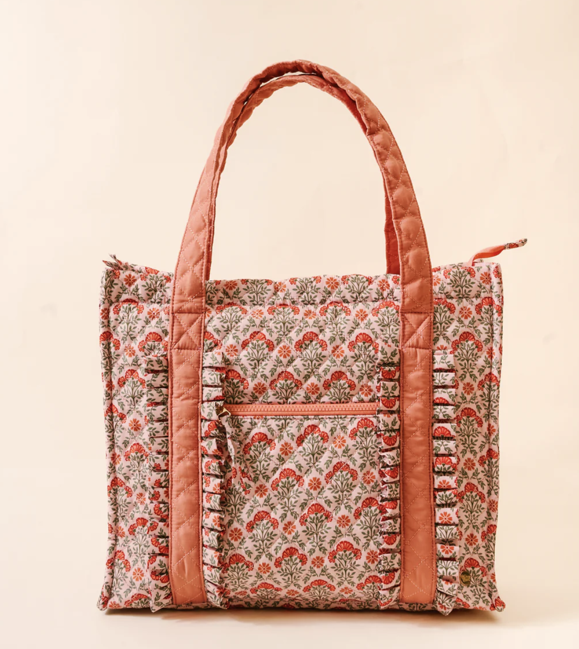 The Everyday Quilted Tote Bag-Everbloom Dusty Rose