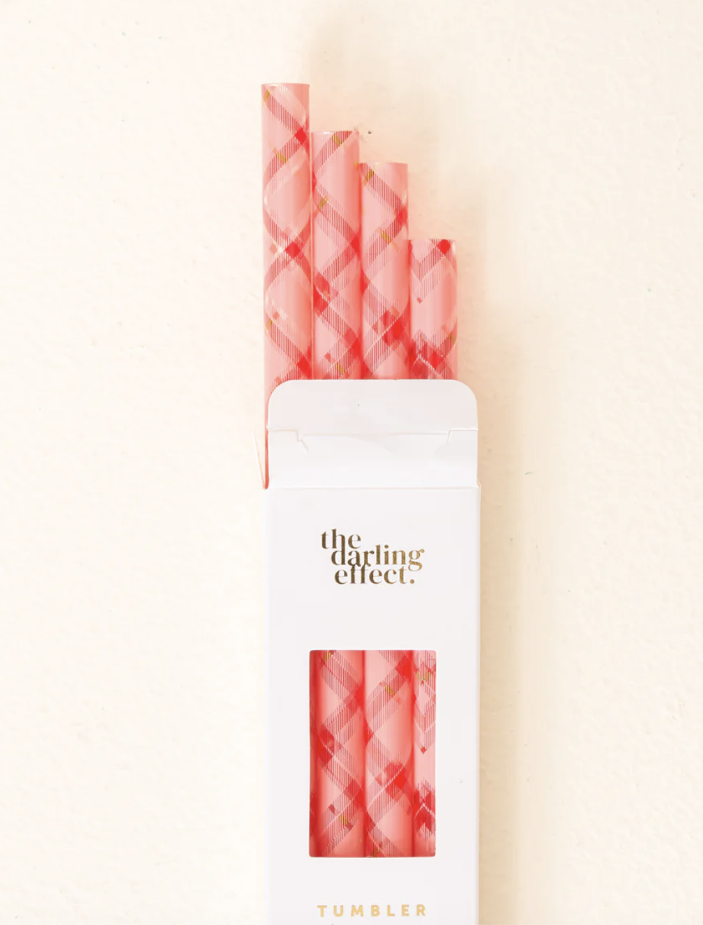 The Darling Effect 40oz Tumbler Straw-Festive Plaid