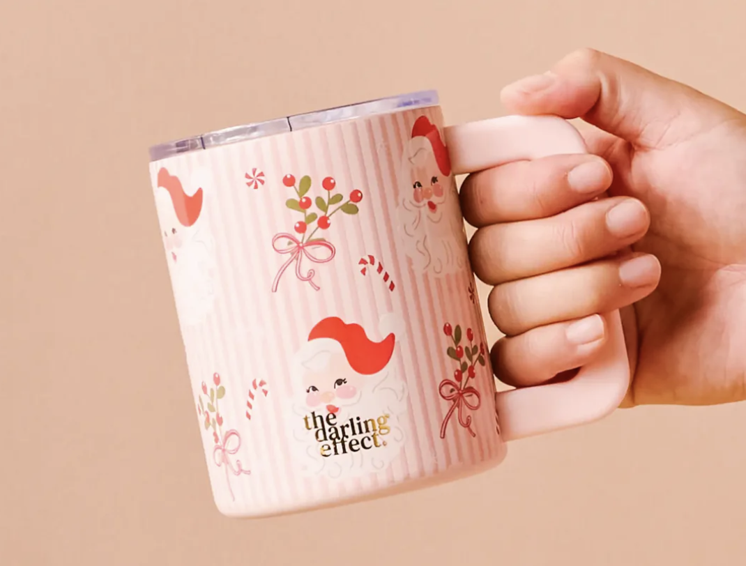 The Darling Effect Insulated 14oz Mug-Holly Jolly Santa