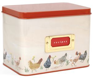 Chicken Meadows Tin Recipe Box