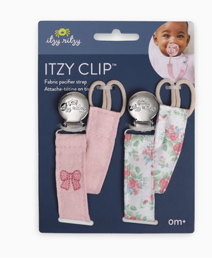Itzy Clip Fabric Pacifier Strap Bow