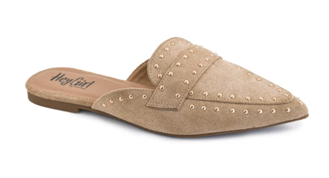 Mischief  Mule - Camel Faux Suede