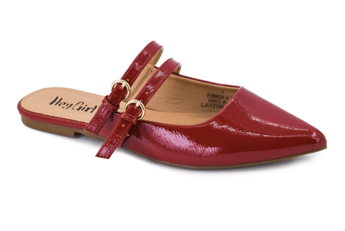 Take a Number - Red Patent Mules