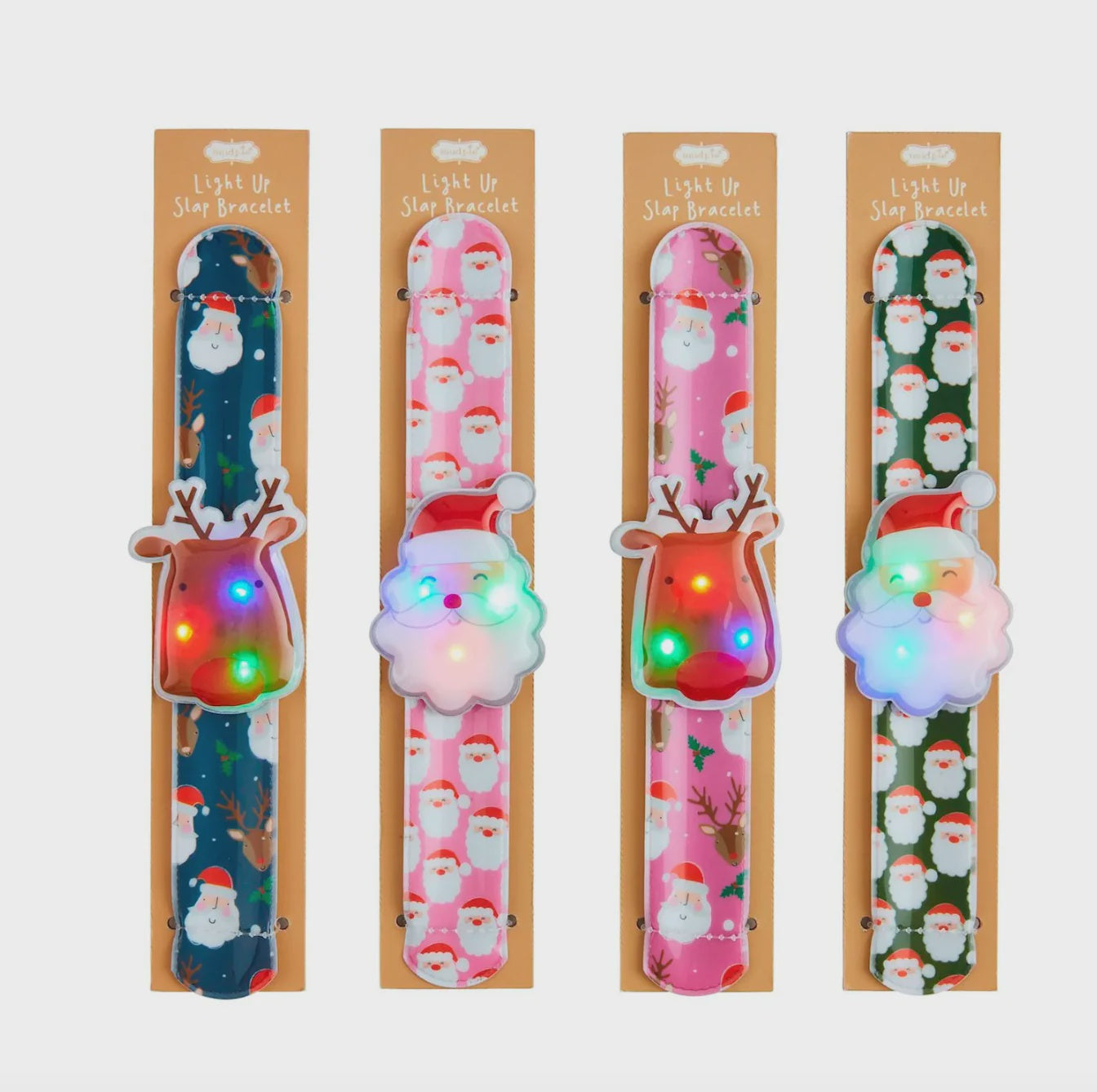 Mud Pie Pink Santa LED Slap Band