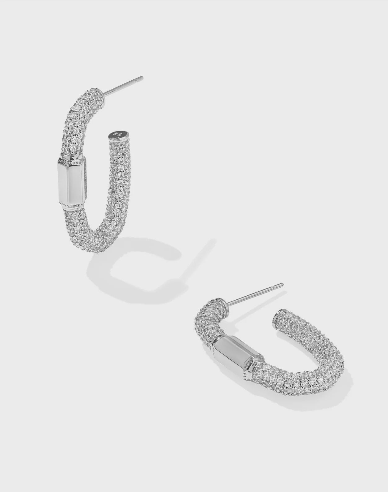 Kendra Scott Emery Rhod White Crystal Hoop Earrings